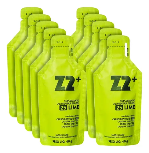 Energy Gel Z2+ Lime Box 10un Sachê 40g Cafeína Limão