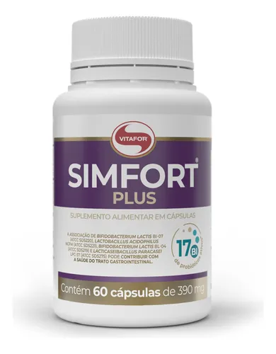 Simfort Plus Probióticos Ativos 60 Caps - Vitafor Sem Sabor