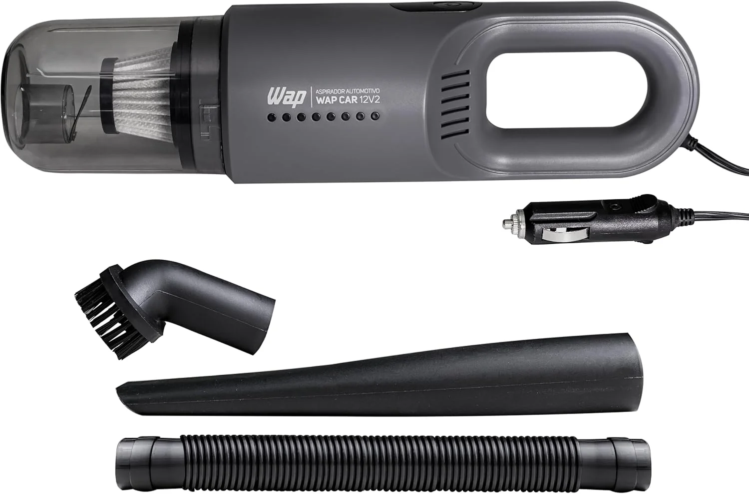 WAP Aspirador de Pó Automotivo Car 12V2, Portátil, 420ml, com Recipiente Removível e Filtro Lavável, 180W 12VDC