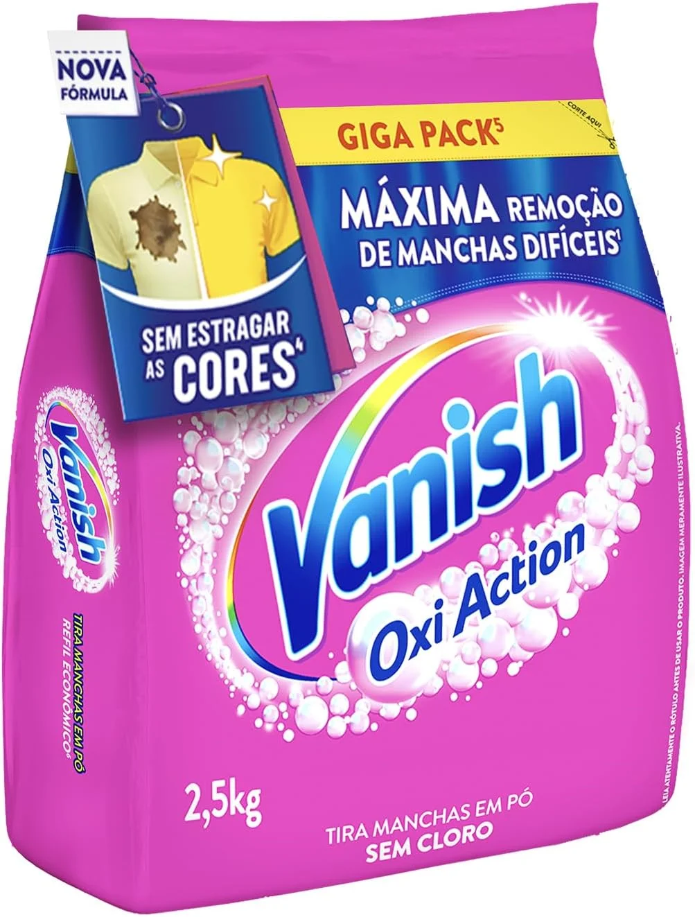 Vanish Tira Manchas Em Pó, Multi Power Oxi Action, para Roupas Coloridas Refil 2,5Kg