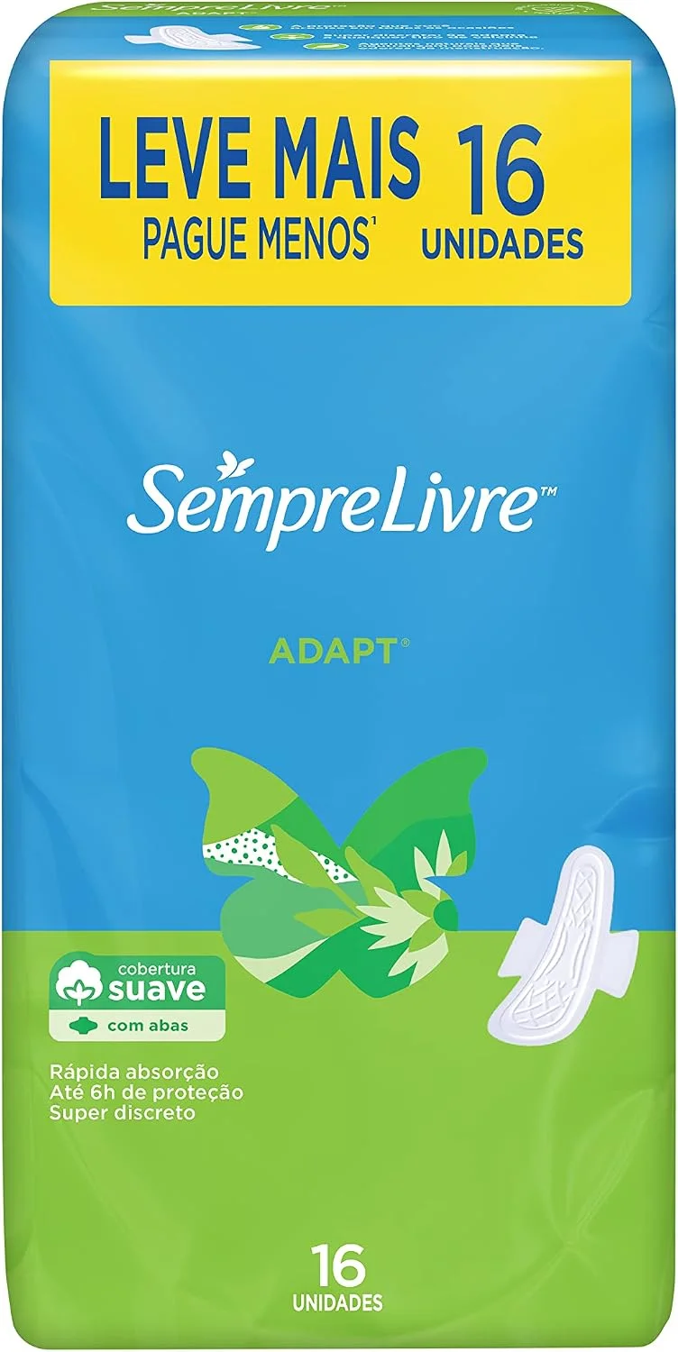 Sempre Livre Absorvente Externo Adapt Com Abas 16 Unidades