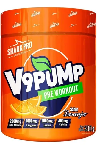 Pré Treino V9 Pump 300g (edição Limitada) - Shark Pro Sabor Refrigerante Laranja
