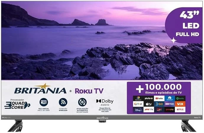 Smart TV 43" Britânia B43KRA Full HD Roku TV