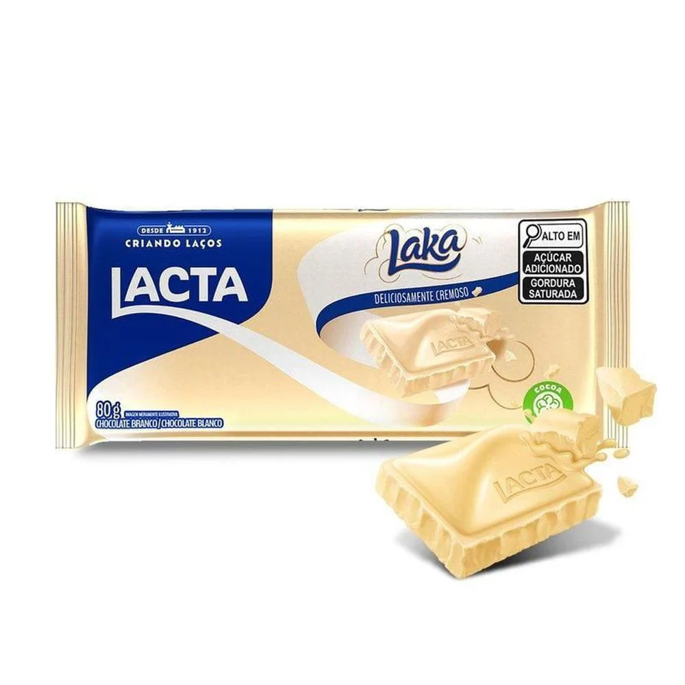 Chocolate Branco Lacta Laka 80g Cremoso Chocolate Branco Laka 80g