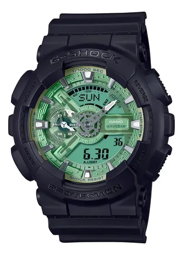 Relógio Preto De Resina G-shock Ga-110cd-1a3 Para Homem Verde