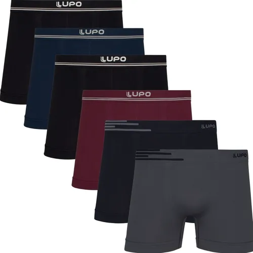 Kit 6 Cuecas Lupo Boxer Box Sem Costura Basic Microfibra