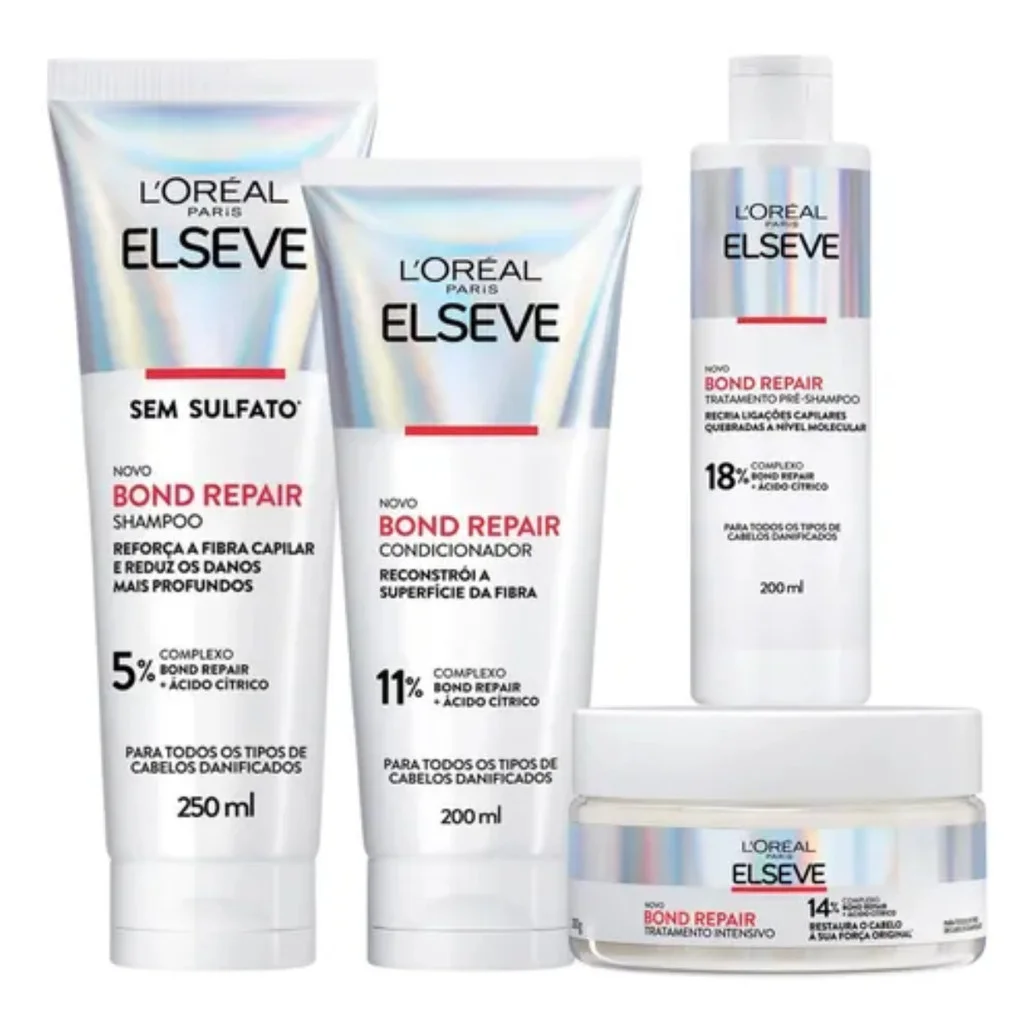 Kit L’Oréal Paris Bond Repair Hidratação e Reconstrução capilar - Cabelos Danificados e Quebradiços