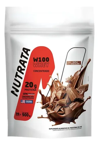 Whey Concentrado Nutrata W100 Doble Chocolate 900g Refil