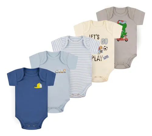 5 Roupa Body Infantil Recem Nascido Masculino Feminino Menino - 5x Body P