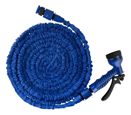 Mangueira Retrátil/extensível 30m - 7 Jato Tipos Azul
