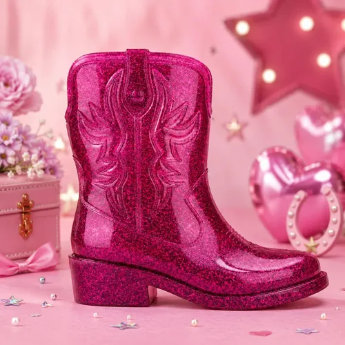 Bota Infantil Feminina Country Rodeio Confortável Macia Cereja Bota Texana 31/32