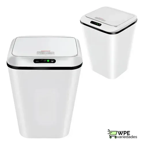 Lixeira Automática Sensor Inteligente Recarregável Usb Para Escritório E Casa Branco