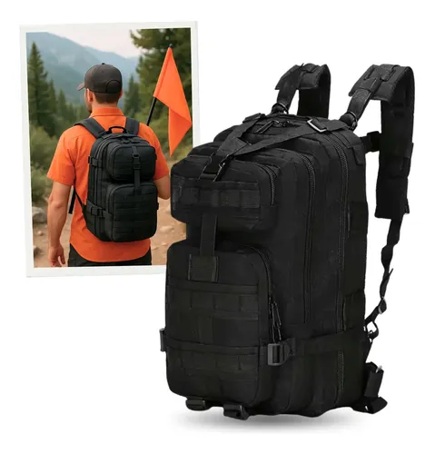 Mochila Tatica Militar Reforçada Viagem 30l Airsoft Pubg Preto