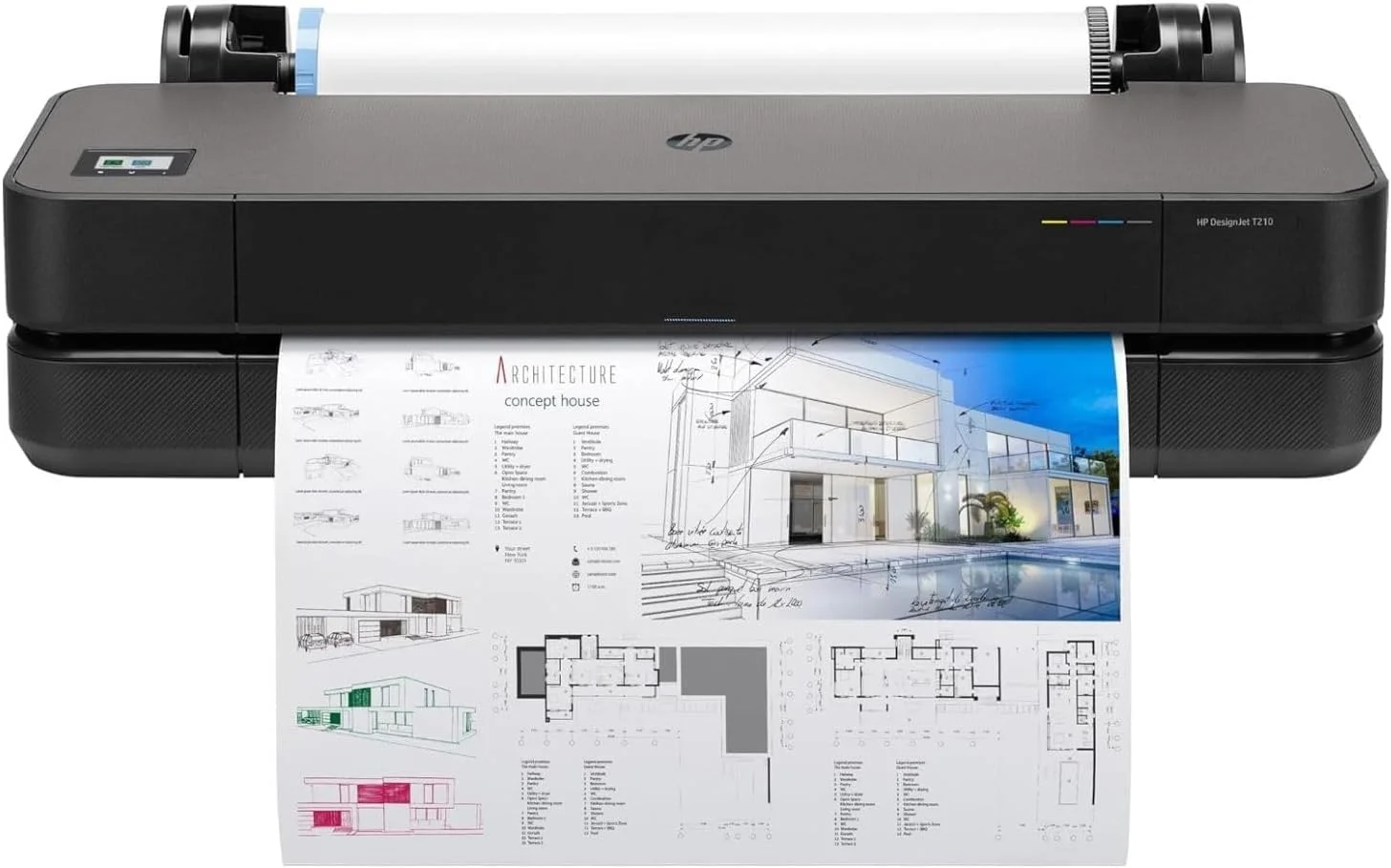 Impressora Plotter Hp Designjet T210 24", Colorida, Wi-fi, Usb, Preto - 8ag32d