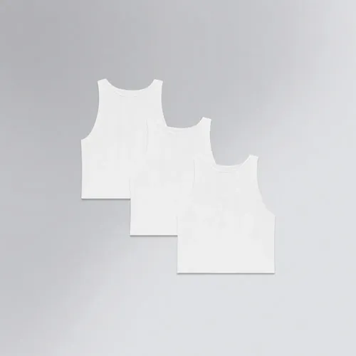 Kit 3 Regatas Insider Cropped In-form Seamless Branco U