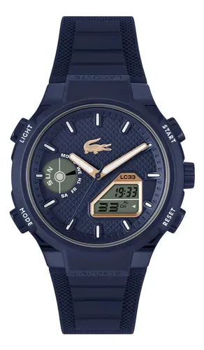 Relógio Lacoste Lc33 Masculino Em Borracha Azul 2011434 Azul Azul-escuro