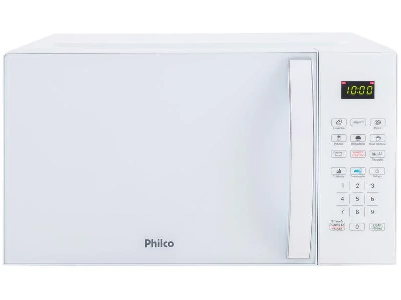 Micro-ondas Philco PMO23BB 20L 1100W Digital Branco com Menu Fit e Tira Odor