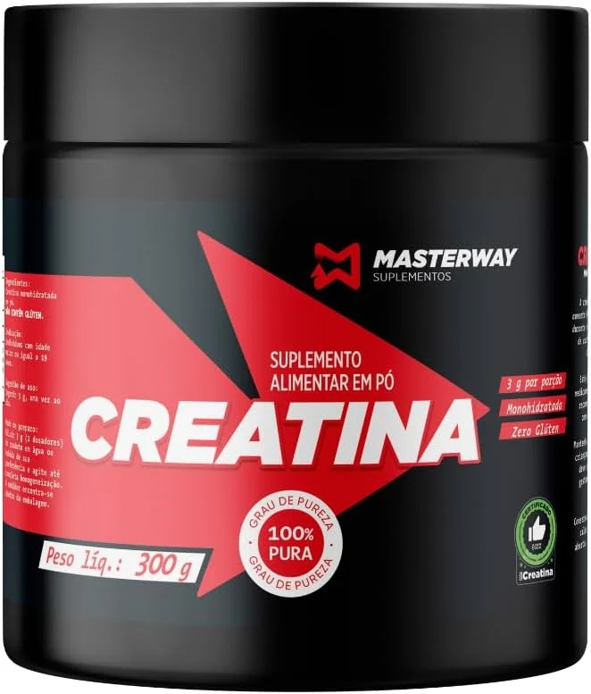 Masterway Suplementos - Creatina 100% Pura Pote 300g | 100% Pura