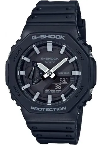 Relógio Casio G-shock Ga-2100-1adr Carbon Core Guard Cor Da Correia Preto Cor Do Bisel Preto/cinza Cor Do Fundo Preto