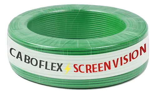 Fio 6mm Cabo Flexível Rolo Com 50 Metros Elétrico 750v Cor Verde Marca Screen Vision