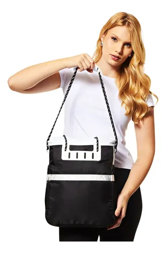 Bolsa Smart Explorer Fila Preto/branco Liso