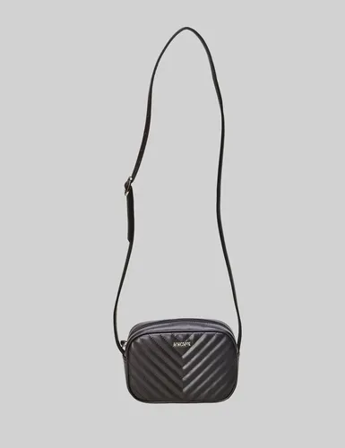 Bolsa Tiracolo Matelassê Anacapri Preto Liso Níquel