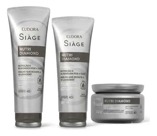 Combo Siàge Nutri Diamond Shampoo, Condicionador E Máscara