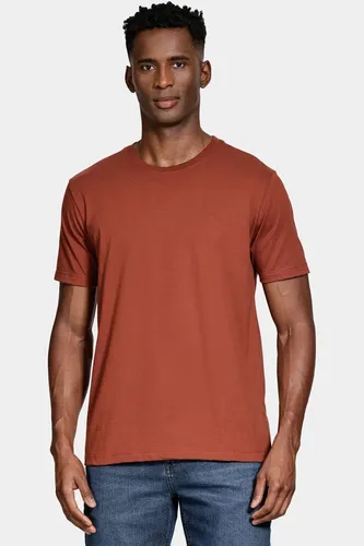 Camiseta Aramis Manga Curta Bordado Basica Tijolo