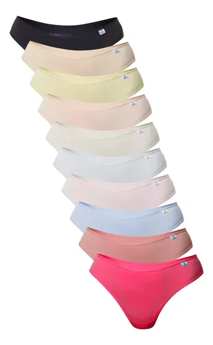 Kit 10 Calcinhas Femininas Biquíni Microfibra Delrio Lisas Pink, Algodão Doce, Azul, Branco, Vanila, Preto, Pessego, Areia, Rosa, Nature Liso G