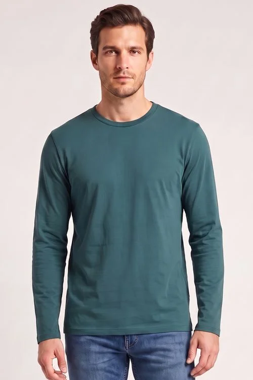 Camiseta Masculina Manga Longa Polo Wear Verde Escuro