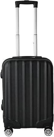Mala de Viagem de Bordo Silent Noronha 10kg - Padrão ANAC | Rígida em ABS | 4 Rodas Duplas 360° | Cadeado Numérico Integrado | Leve e Resistente (Cor Preto)