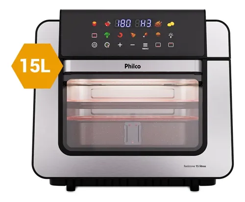 Air Fryer Oven Philco Paf15b 15l Dupla Resistência 1800w Preto 127v