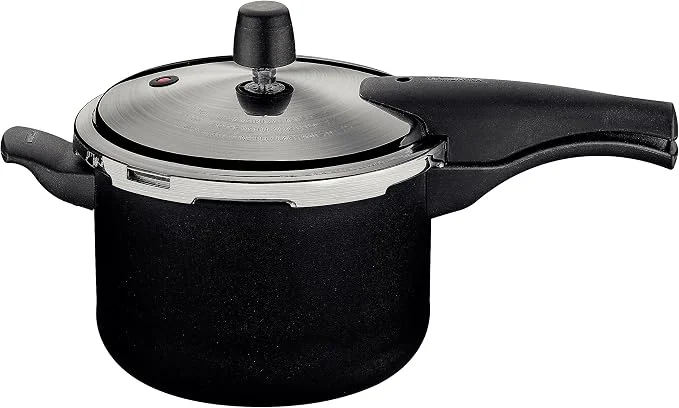 Panela de Pressão Tramontina Vancouver Effect em Alumínio com Revestimento Interno e Externo em Antiaderente Starflon Max Preto 20 cm 4,5 L