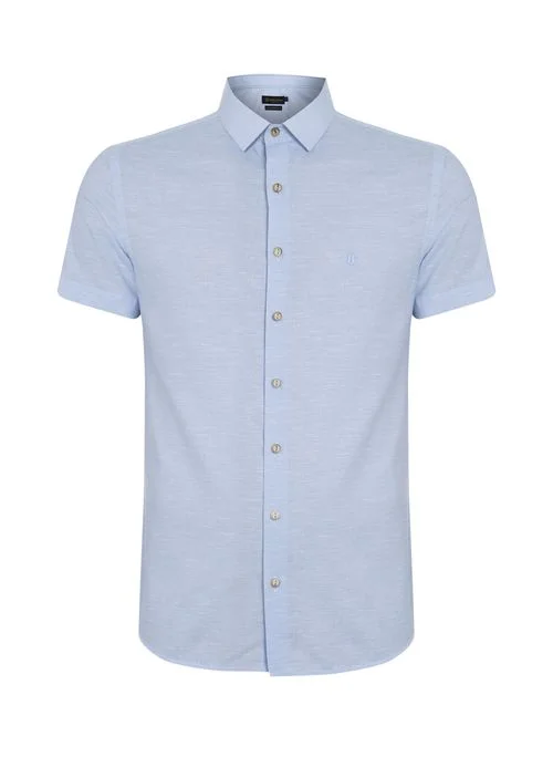Camisa Slim Fit Falso Liso Masculina Individual