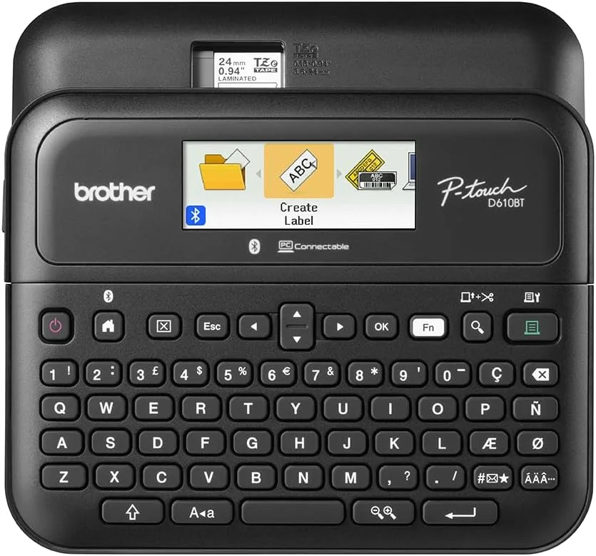 Rotulador eletrônico portátil com cortador automático, PTD610BT, Brother - CX 1 UN