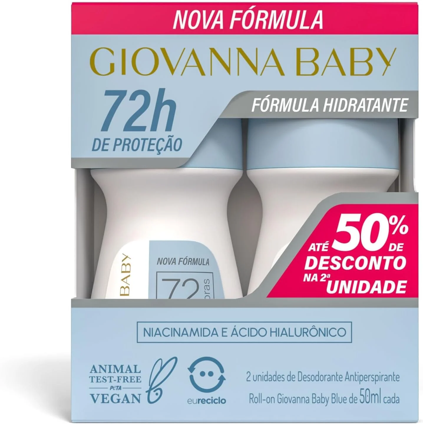 Giovanna Baby - Kit Giovanna Baby Desodorante Roll On Fem C/2 50Ml Blue (Embalagem Sortida).