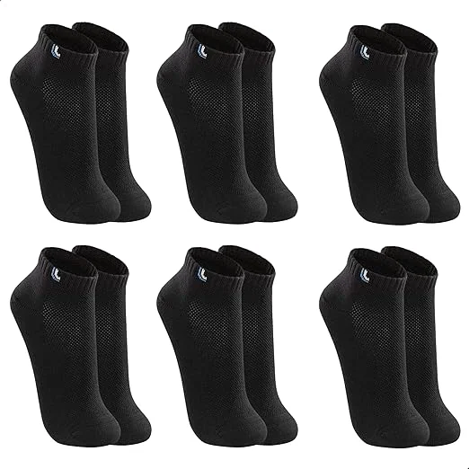 Lupo Kit de meias esportivas de algodão respirável com 6 pares