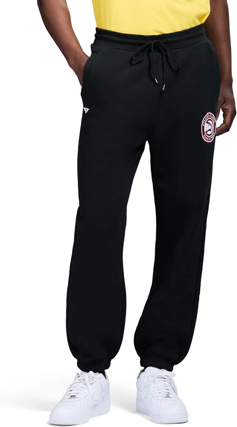 Game 7 Calça de moletom masculina X NBA oficialmente licenciada casual de lã com bolsos