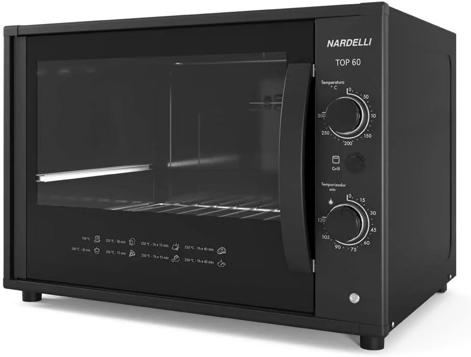 Forno Nardelli El�trico Bancada Top 60 Black 60 Litros
