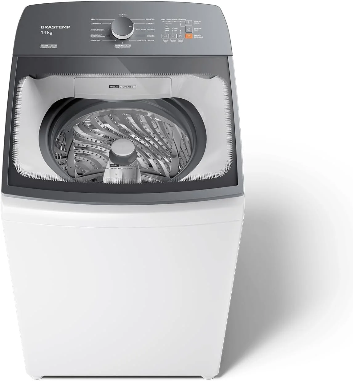 Máquina de Lavar Branca 14kg Brastemp com Smart Sensor e Lavagem Rápida - BWJ14AB