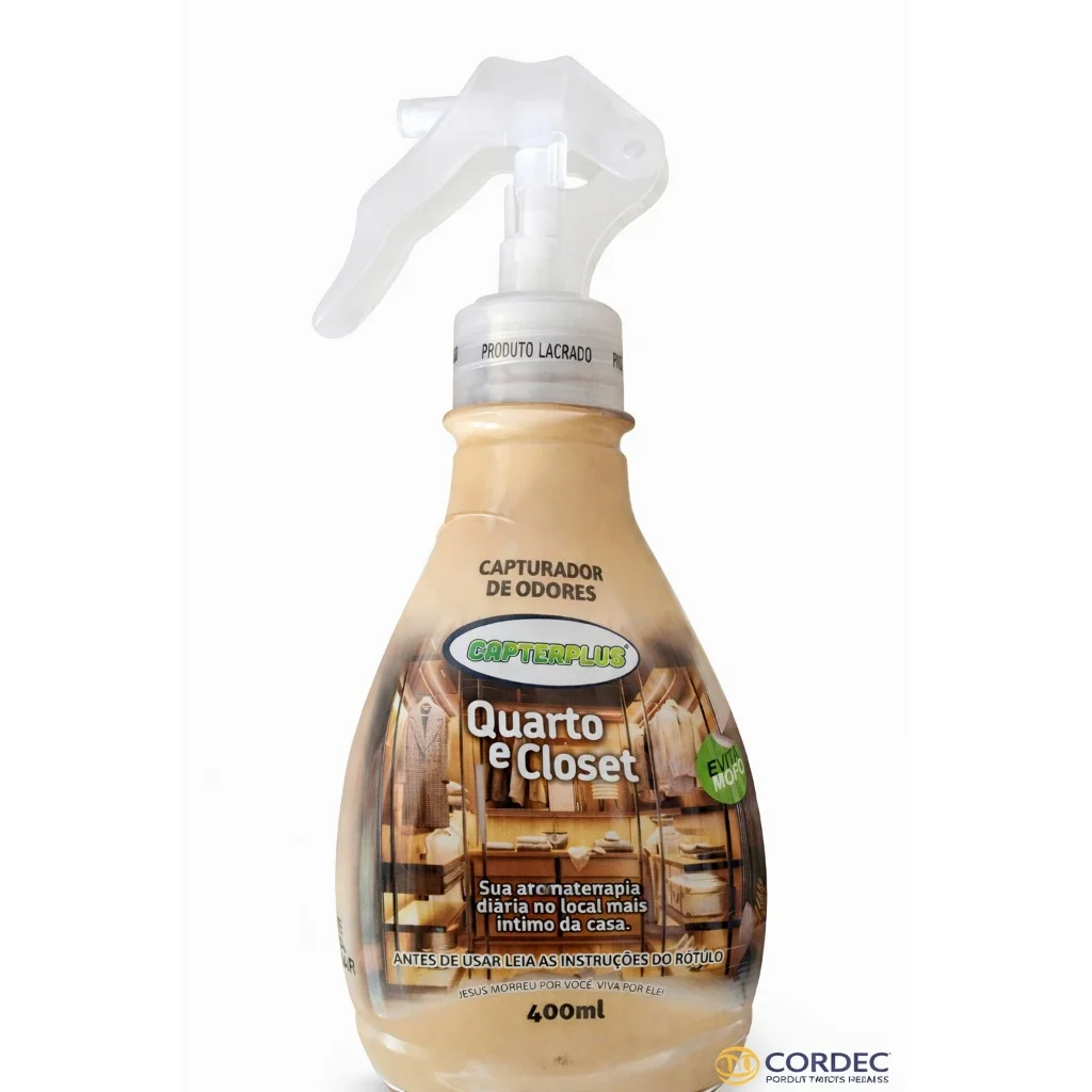 Capterplus Quarto e Closet 400ml Eliminador de Odores Mofo Spray Captura Instantânea Anti Umidade 1500 Aplicações