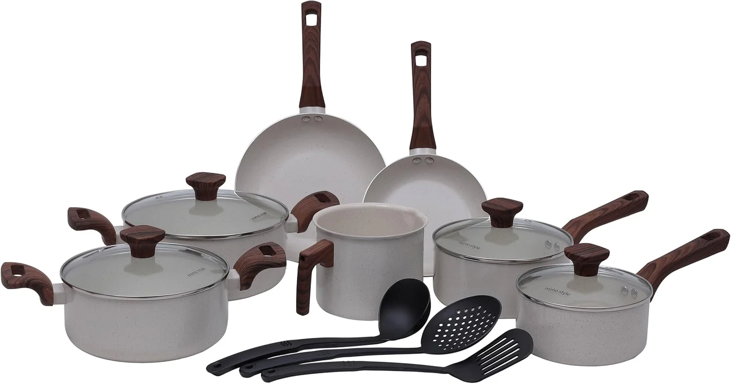 Mimo Style, Conjunto de Panelas 10 Peças Pratic Cook Marmol