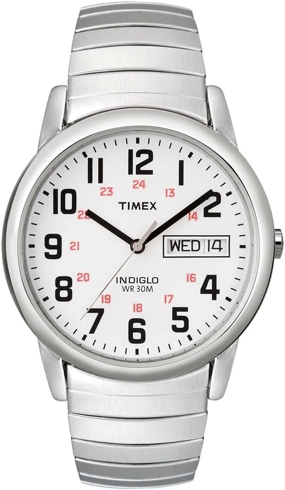 Timex Relógio masculino Easy Reader Day-Date com pulseira de expansão