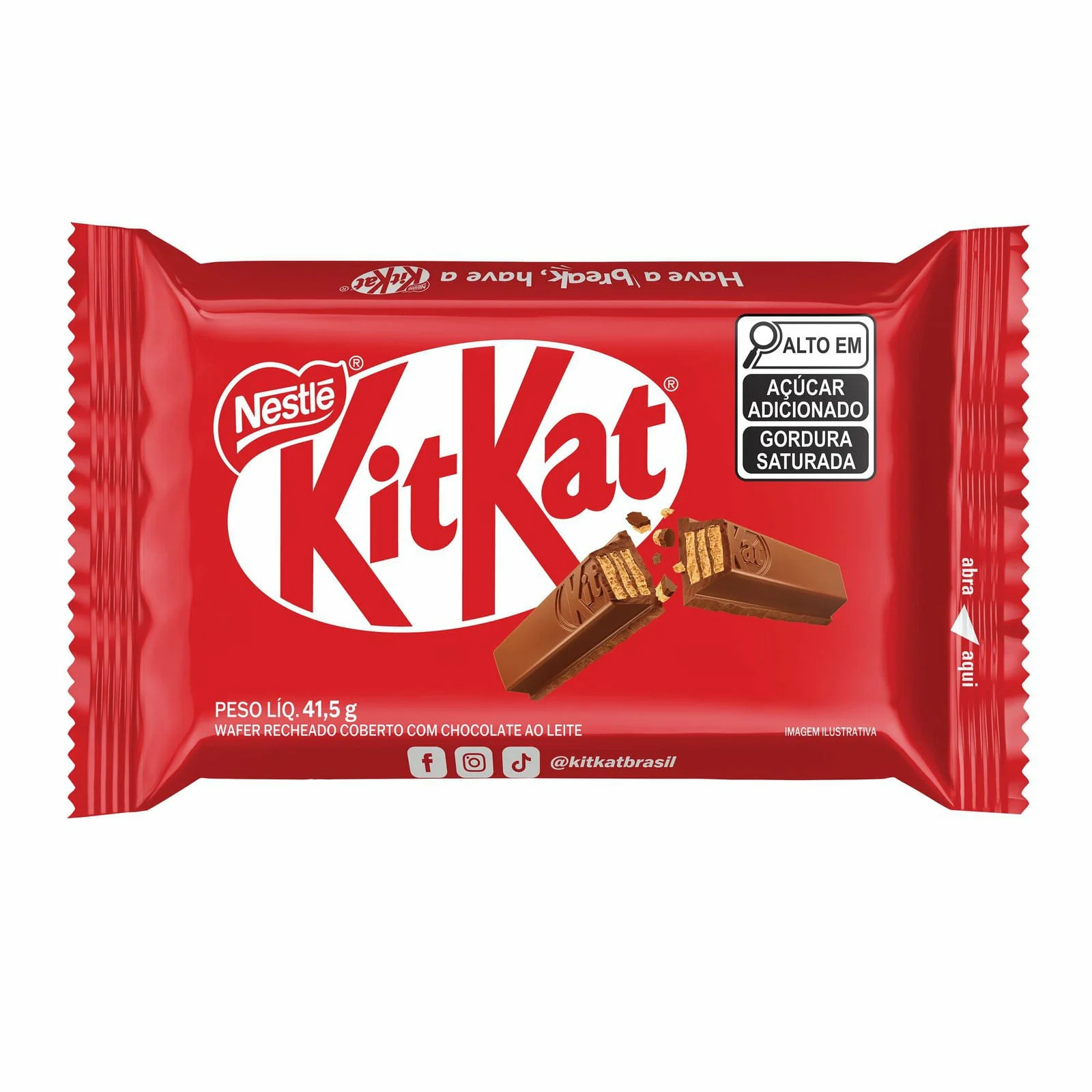 Nestlé Kit Kat Morango Chocolate ao Leite 41,5g Chocolate Kit Kat Morango Nestlé 41,5g
