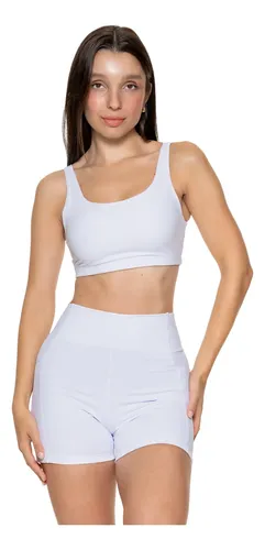 Conjunto Academia Short Bolso Top Duplo Regata Poliamida Fit