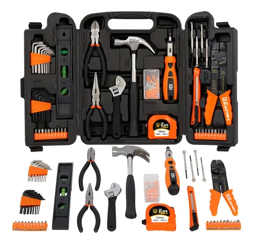 Jogo Kit Caixa Ferramentas 129 Pçs Estojo Plastico Maleta Preto