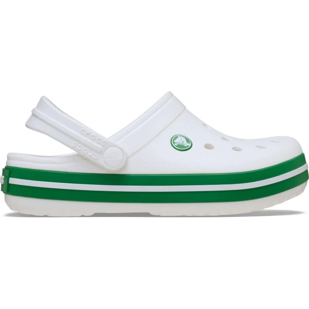 Sandália Crocs Crocband Clog K WHITE/GREEN IVY
