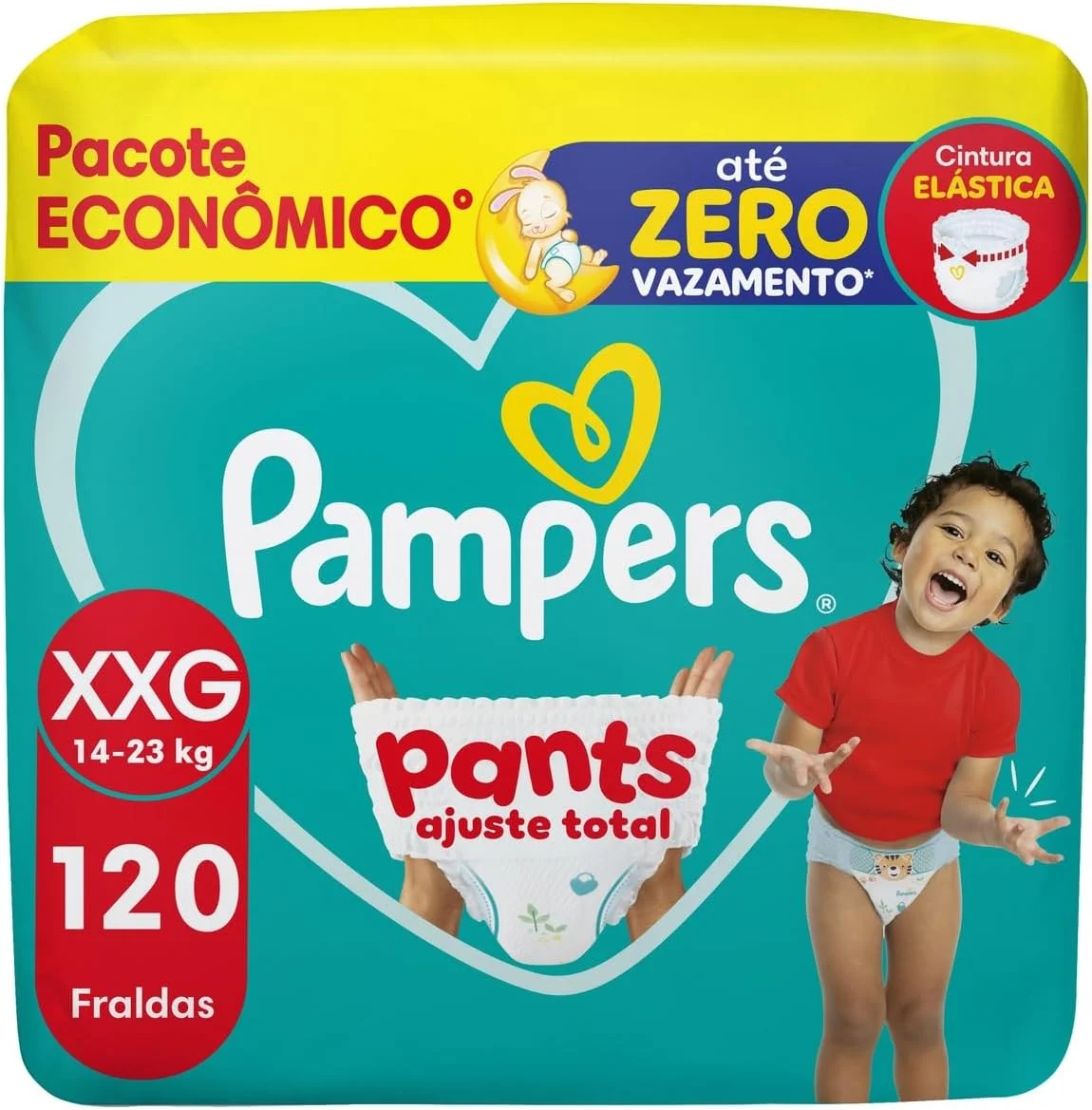 Fralda Pampers Pants Ajuste Total Tamanho XXG, 120 Unidades