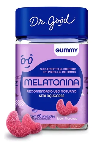 Melatonina Em Goma Sabor Morango 60 Unid. Dr, Good Fini