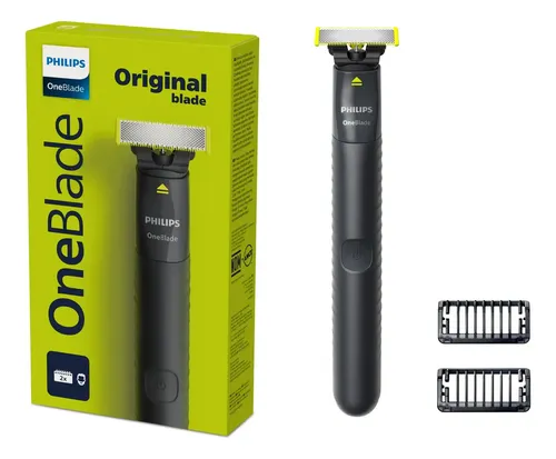 Barbeador E Aparador Elétrico Philips Oneblade 2 Pentes, Sem Fio E À Prova D'água - Qp1424/10 Preto 127/220v